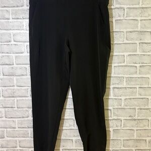 32 Degrees Black Track Pants, elastic waist, pockets, medium